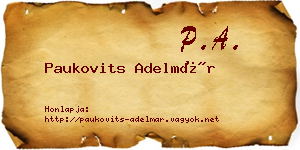 Paukovits Adelmár névjegykártya